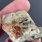 Garnet on pyroxene - Grafton Co., New Hampshire, USA