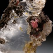 Shigaite in Selenite, Rhodochrosite