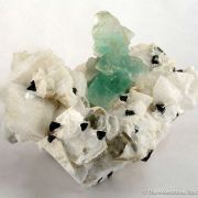 Fluorite With Schorl on Feldspar