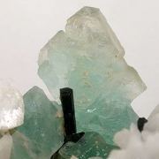 Fluorite With Schorl on Feldspar
