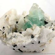 Fluorite With Schorl on Feldspar