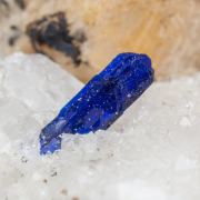 Azurite with Calcite and Quartz