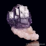 Fluorite on Calcite var. Manganoan