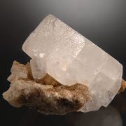 Calcite (frosted) on Quartz