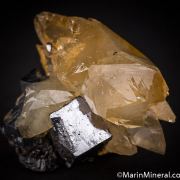 Calcite, Galena on Sphalerite