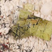 Fluorapatite with Aegirine and Kentbrooksite on Feldspar