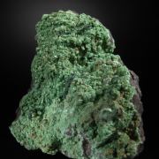 Olivenite (Zn-rich) with Malachite, Mottramite on Cuprite