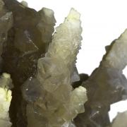 Chalcedony on Smoky Quartz “casts” after Laumontite