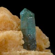Fluorapatite -large etched crystal in Calcite