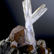 Andradite and Quartz on Hedenbergite