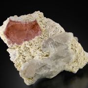 Beryl var. Morganite with Quartz and Albite