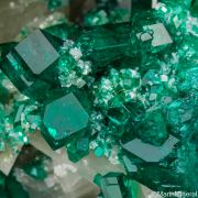 Dioptase, Duftite on Calcite
