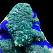 Rosasite, azurite, smithsonite