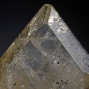 Barite (Baryte) - gemmy crystal included by Coronadite