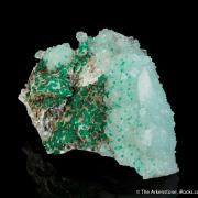 Cuprian Adamite on Calcite