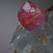 Corundum var. Ruby on Calcite with Phlogopite