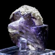 Huge Elmwood Barite Ball on Fluorite