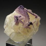 new find - FLUORITE incrustations on skeletal CALCITE, GYPSUM
