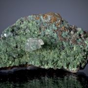 Calcite on Conichalcite and Malachite