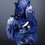 Azurite with Malachite - curved faces