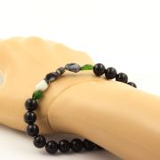 Diopside from Brazil + Zebra Jasper from Brazil + Black Agate 8 mm beads Bracelet.