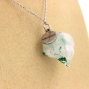 Raw Quartz + Malachite Necklace. 21.57 ct.