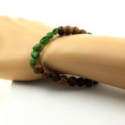 Diopside from Brazil + wood Bracelet 8 mm Beads.