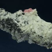 Tetrahedrite and Rhodochrosite on Quartz