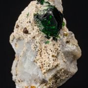 Chrome Tourmaline on Calcite