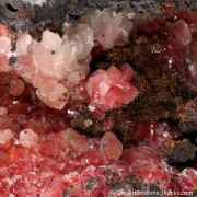 Calcite included by Cuprite var. Chalcotrichite