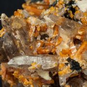 Zircon with Quartz (variety smoky), Orthoclase and Aegirine