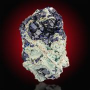 Azurite   on Smithsonite Cast