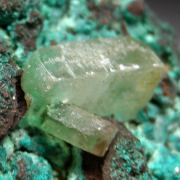 Malachite in Barite on Chrysocolla