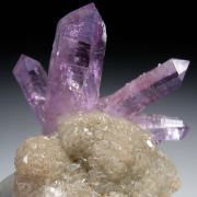 Amethyst on Calcite