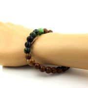 Epidote from Australia + wood Bracelet 8 mm Beads.