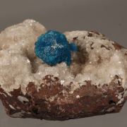 Cavansite with Stilbite on Heulandite.