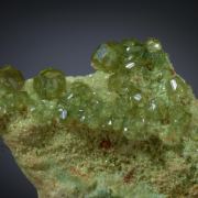 Andradite var. Demantoid, gem crystals with color change
