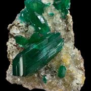 Dioptase, quartz