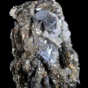 Bournonite on Pyrite with Quartz