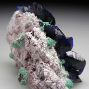 Azurite, Malachite on Dickite