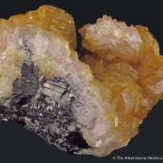 Cadmian and Cobaltian Smithsonite on Galena