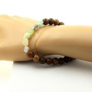 Multicolor Opal from Australia + wood Bracelet 8 mm Beads.
