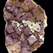 Fluorite, pyrite, calcite