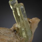 Beryl var. Aquamarine with Rutile on Cleavelandite 