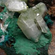 Malachite in Barite on Chrysocolla