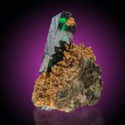 Vivianite  on Siderite
