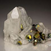 new find - iridescent PYRITE, QUARTZ