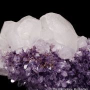 Calcite on Quartz var. Amethyst