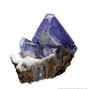Benitoite on Natrolite