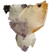 Calcite With Etched Fluorite Corner
